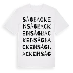 Sågbacken ordlek t-shirt – ekologisk bomull t-shirt från Pinshirt