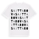White t-shirt med Saittarova ordlek t-shirt