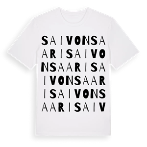 Saivonsaari ordlek t-shirt – ekologisk bomull t-shirt från Pinshirt