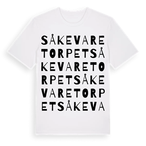 Såkevaretorpet ordlek t-shirt – ekologisk bomull t-shirt från Pinshirt
