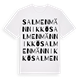 White t-shirt med Salmenmännikkö ordlek t-shirt