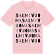 Pink Cotton t-shirt med Salmivuoma ordlek t-shirt