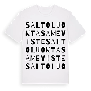 Saltoluokta sameviste ordlek t-shirt – ekologisk bomull t-shirt från Pinshirt