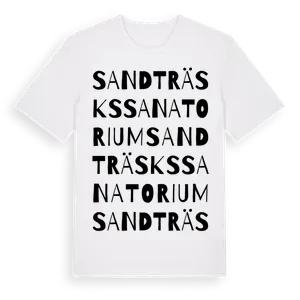 Sandträsks Sanatorium ordlek t-shirt – ekologisk bomull t-shirt från Pinshirt