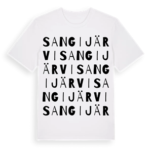 Sangijärvi ordlek t-shirt – ekologisk bomull t-shirt från Pinshirt
