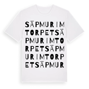 Säpmurimtorpet ordlek t-shirt – ekologisk bomull t-shirt från Pinshirt