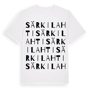 Särkilahti ordlek t-shirt – ekologisk bomull t-shirt från Pinshirt
