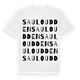 White t-shirt med Sauloudden ordlek t-shirt
