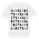 White t-shirt med Saxskäret ordlek t-shirt