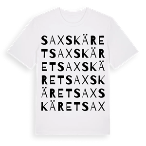 Saxskäret ordlek t-shirt – ekologisk bomull t-shirt från Pinshirt
