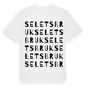 Selets bruk ordlek t-shirt – ekologisk bomull t-shirt från Pinshirt