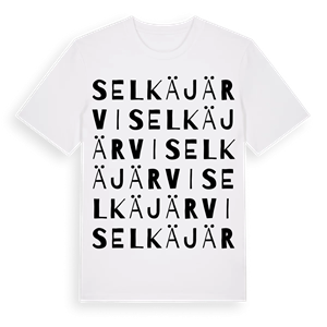 Selkäjärvi ordlek t-shirt – ekologisk bomull t-shirt från Pinshirt