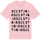 Pink Cotton t-shirt med Selstugan ordlek t-shirt