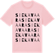 Pink Cotton t-shirt med Siekavaara ordlek t-shirt