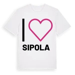 Jag älskar Sipola t-shirt stort tryck – ekologisk bomull t-shirt från Pinshirt