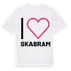 White t-shirt med Jag älskar Skabram t-shirt stort tryck