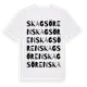 White t-shirt med Skagsören ordlek t-shirt
