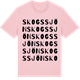 Pink Cotton t-shirt med Skogssjön ordlek t-shirt