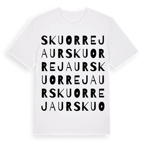 Skuorrejaur ordlek t-shirt – ekologisk bomull t-shirt från Pinshirt