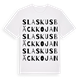 White t-shirt med Slaskusbäckkojan ordlek t-shirt