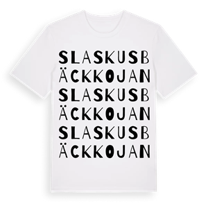 Slaskusbäckkojan ordlek t-shirt – ekologisk bomull t-shirt från Pinshirt