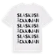 White t-shirt med Slaskusbäckkojan ordlek t-shirt