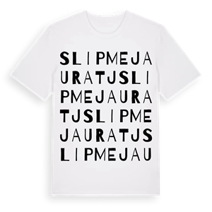 Slipmejauratj ordlek t-shirt – ekologisk bomull t-shirt från Pinshirt