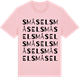 Pink Cotton t-shirt med Småsel ordlek t-shirt