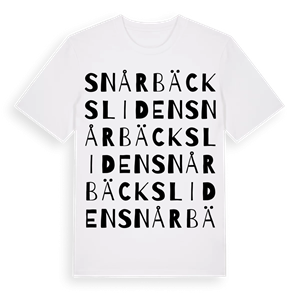 Snårbäcksliden ordlek t-shirt – ekologisk bomull t-shirt från Pinshirt
