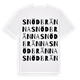 White t-shirt med Snödbränna ordlek t-shirt