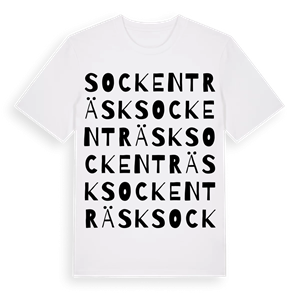 Sockenträsk ordlek t-shirt – ekologisk bomull t-shirt från Pinshirt