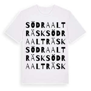 Södra Alträsk ordlek t-shirt – ekologisk bomull t-shirt från Pinshirt