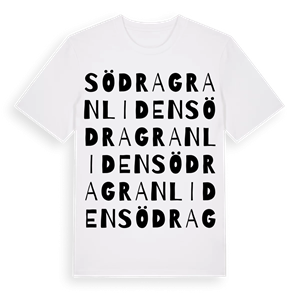 Södra Granliden ordlek t-shirt – ekologisk bomull t-shirt från Pinshirt