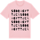 Pink Cotton t-shirt med Södra Gyttjeå ordlek t-shirt
