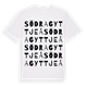 White t-shirt med Södra Gyttjeå ordlek t-shirt