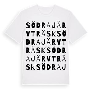 Södra Järvträsk ordlek t-shirt – ekologisk bomull t-shirt från Pinshirt