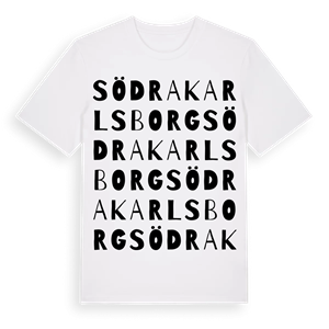 Södra Karlsborg ordlek t-shirt – ekologisk bomull t-shirt från Pinshirt