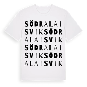 Södra Laisvik ordlek t-shirt – ekologisk bomull t-shirt från Pinshirt