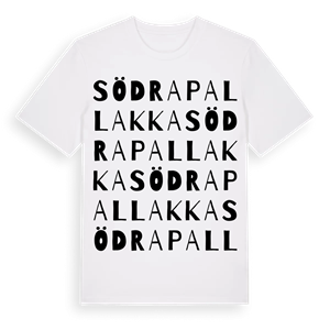 Södra Pallakka ordlek t-shirt – ekologisk bomull t-shirt från Pinshirt