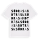 White t-shirt med Södra Sandträsk ordlek t-shirt