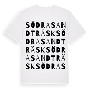 Södra Sandträsk ordlek t-shirt – ekologisk bomull t-shirt från Pinshirt