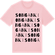 Pink Cotton t-shirt med Songanki ordlek t-shirt