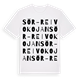 White t-shirt med Sör-Reivokojan ordlek t-shirt