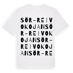 Sör-Reivokojan ordlek t-shirt – ekologisk bomull t-shirt från Pinshirt
