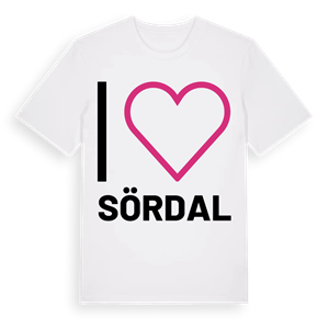 Jag älskar Sördal t-shirt stort tryck – ekologisk bomull t-shirt från Pinshirt