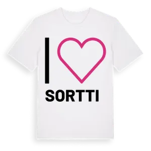 Jag älskar Sortti t-shirt stort tryck – ekologisk bomull t-shirt från Pinshirt