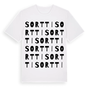 Sortti ordlek t-shirt – ekologisk bomull t-shirt från Pinshirt