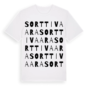 Sorttivaara ordlek t-shirt – ekologisk bomull t-shirt från Pinshirt