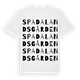 White t-shirt med Spadalandsgården ordlek t-shirt