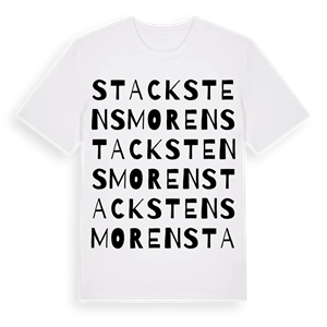 Stackstensmoren ordlek t-shirt – ekologisk bomull t-shirt från Pinshirt